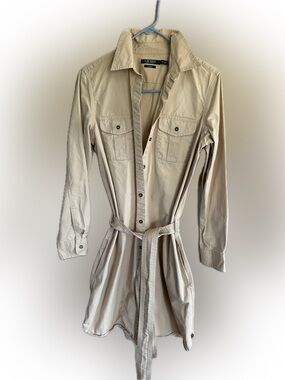 Lauren Ralph Lauren Cream Lightweight Trench Shirt Dress